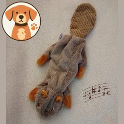 Peluche sonore - jouet pour chien en forme de castor