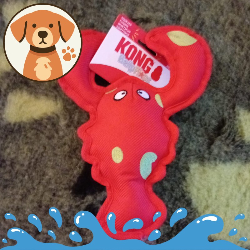 Jouet flottant KONG Belly Flops pour chiens et chiots en forme de homard