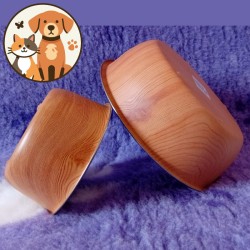 Gamelle inox design bois pour chien ou chat